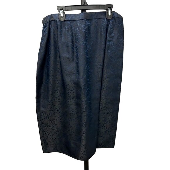 Laxmilelas Tailored Blue Brocade Dress Suit Custom-Made Elegant 2 Piece Design - Picture 7 of 12